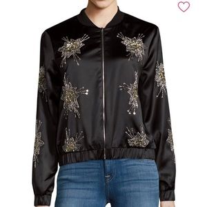 Endless Rose embellished star silk bomber jacket